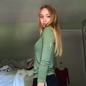 AE soft & sexy Ribbed Green Long Sleeve